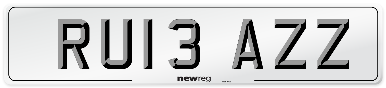 RU13 AZZ Number Plate from New Reg